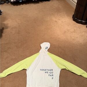 Peloton Sweatshirt White and Yellow Hoodie